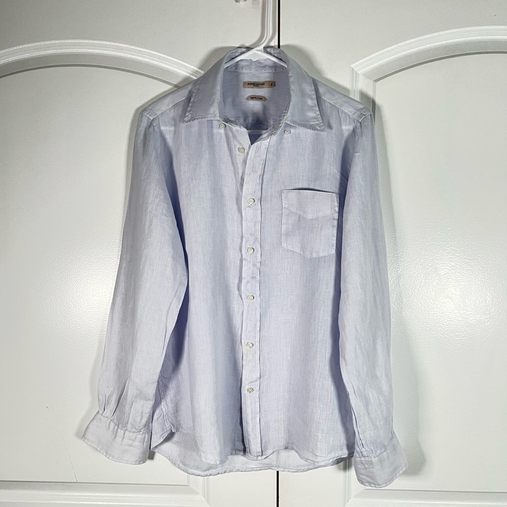 Doppelgänger 100% linen men’s Button Down Shirt size S